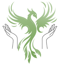 Symbolique CaroHeka :  Phoenix et main de guérisseur